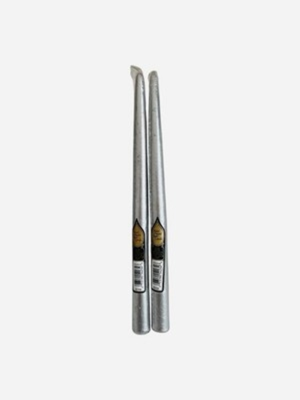 Hand Dipped Taper Candles Set of 2 Silver Metallic Tall Unscented  Elegant - Picture 2 of 2